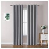 ChrisDowa Blackout Curtains 90 Inches Long 2 Panels Set for Living Room, Grommet Thermal Insulated Room Darkening Curtains for Bedroom (Light Grey, 52 x 90 Inch) - Retail: $37