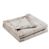 Madison Park Windom Down Alternative Blanket, Premium 3M Scotchgard Moisture Wicking Treatment, Lightweight and Soft Bed Cover For All Season, Satin Trim, Grey Twin - Retail: $27
