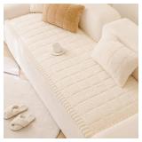 Mitid Sofa Cover Fuzzy Couch Cover for Pet, Couch Covers for Dogs Washable Non-Slip Sofa Slipcover Cushion Protector Pets Friendly Mat Bed White - Retail: $34