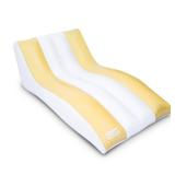 Comfy Floats Giant Inflatable Luxury Chaise Lounger, Chair Pool Float for Adults - White and Yellow - Retail: $45