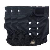 Grecle Washable Female Dog Diapers - Premium Reusable Diapers for Doggie in Heat - Highly Absorbent Dog Diapers Female for Pet Incontinence with Adjustable Snaps(Black, XXL) - Retail: $26