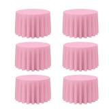 BRILLMAX 6 Pack Pink Round Tablecloths 108 Inch - Circle Bulk Linen Polyester Fabric Washable Table Cloth Cover for Wedding Reception Banquet Birthday Party Buffet Restaurant - Retail: $60