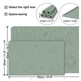 OHMO Dog Food Mat, Silicone Waterproof Cat Food Mat, Non-Skid Spill Proof Pet Feeding Mat for Food and Water, Easy to Clean Dog Placemat(Sage Green, 18.9\ x 11.8\in) - Retail: $14in