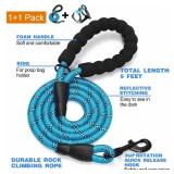 No Pull Harness with A Free Heavy Duty 5ft Leash for Medium Large Dog Adjustable Reflective Oxford Easy Control (L (Neck: 18\-25.5\in, Chest: 25.5\in-31\in), BlueGrey Harness+Leash) (used) - Retail: $
