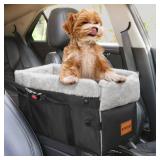 Center Console Dog Car Seat for Small Dogs,Washable Foldable Console Booster Seat for Puppy Car Seat with Safe Protection Hooks Adjustable Straps and Storage Pocket Pet Up to15lbs - Retail: $30