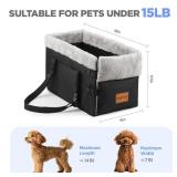Center Console Dog Car Seat for Small Dogs,Washable Foldable Console Booster Seat for Puppy Car Seat with Safe Protection Hooks Adjustable Straps and Storage Pocket Pet Up to15lbs - Retail: $30