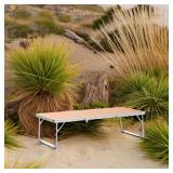 PLANEXPERT Folding Camping Table,3 Feet Portable Outdoor Table with Aluminum Legs,3 Fold Lightweight Beach Table with Handle,Camping Accessories for Home Picnic BBQ Garden Cooking - Retail: $37