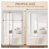 Yotache Reversible LeftRight Opening Magnetic Screen Door Fits 48 x 96 inch Doors, Screen Size 50\ x 97\in Anti-Tearing Net with Strong Magnets for FrontBack Patio Door, White - Retail: $28in