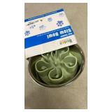 Stainless Steel Slow Feeder Dog Bowl, Bestalk 2-in-1 Metal Dog Bowls with Silicone Slow Feeder Insert for Small, Medium, Large Dogs(Green,2 Cups) - Retail: $22