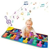 Kids Musical Piano Mats with 25 Music Sounds,Musical Toys Baby Floor Piano Keyboard Mat Carpet Animal Blanket Touch Playmat Early Education Toys for 1 2 3 4 5 6+ Year Girls Boys Toddlers - Retail: $20