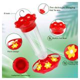 FEED GARDEN 10oz Plastic Hummingbird Feeders for Outdoors - 2 Pack, Ant and Bee Proof, 6 Feeding Ports, Easy Clean Red Nectar Feeders for Outside Hanging, Gifts for Mom - Retail: $20