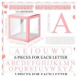 Thyle 12 Pcs Transparent Balloon Boxes Clear Balloon Boxes with 99 Letters for Baby Shower Gender Reveal Grad Birthday Party Bridal Wedding Anniversary Backdrop Decoration (Pink) - Retail: $32