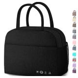DALINDA Lunch Bag Lunch Box for Women Men Reusable Insulated Lunch Bags,Water-Resistant Cute Cooler Lunch Tote Bag, Large Capacity for Work Travel Picnic,Black - Retail: $8