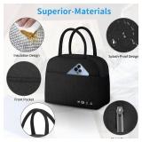 DALINDA Lunch Bag Lunch Box for Women Men Reusable Insulated Lunch Bags,Water-Resistant Cute Cooler Lunch Tote Bag, Large Capacity for Work Travel Picnic,Black - Retail: $8