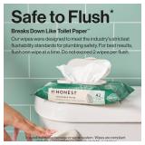 The Honest Company Flushable Wipes for Sensitive Skin, Fragrance-Free Hypoallergenic pH-Balanced Feminine Wipes, 99percent Water Safe-to-Flush Wipes, Tropical Leaves, 126 Count - Retail: $11