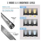 Glocusent Book Light, 3-Color and 6-Brightness Reading Light, Bendable Neck Light, 80-hr Lasting Rechargeable Lamp, Perfect Book Light for Reading in Bed, Knitting, Camping, Repairing, Book Lovers Gif