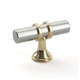 goldenwarm 5 Pack Brushed Nickel and Gold Cabinet Knobs Kitchen Cabinet Knobs Gold Drawer Pull Handles Brushed Nickel Drawer Hardware, Single Hole Handles - Retail: $12