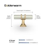 goldenwarm 5 Pack Brushed Nickel and Gold Cabinet Knobs Kitchen Cabinet Knobs Gold Drawer Pull Handles Brushed Nickel Drawer Hardware, Single Hole Handles - Retail: $12