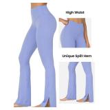 Sunzel Sunzfly Split Hem Flare Leggings for Women, High Waisted Casual Bootcut Flared Yoga Pants with Tummy Control 30\ Black Small - Retail: $1,340in
