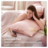 Bedsure Satin Pillowcase for Hair and Skin Queen -Coral Silky Pillowcase 2 Pack with Envelope Closure, Similar to Silk Pillow Cases, Gifts for Women Men, 20x30 Inches, 2pcs - Retail: $8
