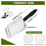 2pcs Gardening Soil Sifter, 3.8mm and 5.0mm Mesh Sieve for Gardening, Dirt Sifter Compost Sifters with Handle, Multi-Functional Garden Sieve Potting Scoop for Sand, Rocks(Color:Silver) - Retail: $9