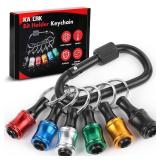 Push to Unlock,Katerk 6pcs 14 inch Hex Shank Aluminum Alloy Screwdriver Bit Holder Light-Weight Quick-Change Extension Bar Keychain Drill Screw Adapter Portable,Black Carabiner,Tool Gifts for Men - Re