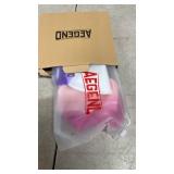 Aegend 2 Pack Kids Swim Cap for Girls Boys Age 8-15, Waterproof Swim Cap Durable Silicone Kids Swimming Cap for Long Hair, Purple and Pink - Retail: $9