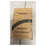 NUDUKO Biodegradable Bamboo Toothbrushes, 10 Piece BPA Free Soft Bristles Toothbrushes, Natural, Eco-Friendly, Green and Compostable (Multicolored Bristles) - Retail: $6