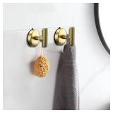DGYB Large Cup Hooks for Bathrooms Set of 2 Gold Towel Hooks for Stainless Steel 15 Lb Removable Wall Hooks for Hanging Heavy Duty - Retail: $15