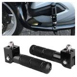 Camrusic Motorcycle Foot Pegs Foldable, Rear Footpeg M8 Install Bolts for Electric Motorbike Ebike 90 Degree Folding Passenger Footrests Footpeg Supports(Black) - Retail: $16