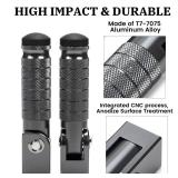 XINGWU M8 Motorcycle Foot Pegs 90 Degree Foldable Footpegs CNC Anti-Skid Footrest Universal for Yamaha Honda Suzuki Aprilia Electric Car Motorbike Mini Bike Dirt Pit Bike Passenger Pedal (Titanium) - 