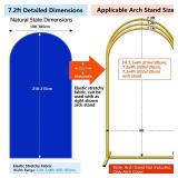 HEMMOTOP Blue Arch Cover 7.2 ft (No Arch Backdrop Stand), Spandex Wedding Balloon Stretchy Arch Backdrop for Photo, Round Top Stand Covers for Party Birthday Baby Shower Anniversary Decoration - Retai