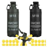 Tactical Toy-Grenade for CS Battle Game,2Pcs Fall Resistant Refillable Hand Fake Grenade Toy with 20 Foam Ammo for 14+ Outdoor Sports - Retail: $16