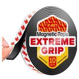 Super Sticky Magnetic Tape (10 feet x 12 inch) - Stong Magnet Strip with Adhesive Backing for DIY and Crafts - Easy to Cut and Mount on Fridges, Whiteboards and More - Retail: $7