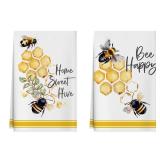 XCHI Home Sweet Hive Watercolor Bees Honey Summer Kitchen Towels Dish Towels 18x26 Inch Home Decorations Hand Towels Set of 2 Drying Dishcloth - Retail: $2,567