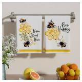 XCHI Home Sweet Hive Watercolor Bees Honey Summer Kitchen Towels Dish Towels 18x26 Inch Home Decorations Hand Towels Set of 2 Drying Dishcloth - Retail: $2,567