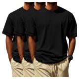 Neer 3 Pack Big and Tall Shirts for Men L-5XL, Oversized Cotton Crewneck Tops Loose Casual Large T-Shirts Summer Basic Tee(Black, Black, Black,XX-Large) - Retail: $40