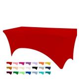 BDDC Table Covers for 6 Foot Tables, Red Washable and Wrinkle Resistant Stretch Tablecloths Rectangle 6ft for Events, Wedding, Banquets, Parties - Retail: $13