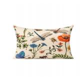 All Smiles Lumbar 12x20 Throw Pillow Covers Set of 2 Outdoor Summer Spring Garden Flowers Farmhouse Décor Outside Furniture Bench Decorative Cushion Cases for Patio Sofa Couch Chair Bed - Retail: $10