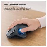 Nulea M501 Wireless Trackball Mouse, Rechargeable Ergonomic, Easy Thumb Control, Precise and Smooth Tracking, 3 Device Connection (Bluetooth or USB Receiver), Compatible for PC, Laptop, Mac, Windows. 