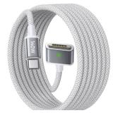 LISEN USB-C to Magnetic 3 Cable (6.6FT) for M4 MacBook Air Pro Charger, 140W Magnetic Safe 3 Cable for MacBook Air (15