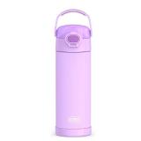 THERMOS FUNTAINER 16 Ounce Stainless Steel Vacuum Insulated Bottle with Wide Spout Lid, Neon Purple - Retail: $20