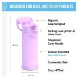 THERMOS FUNTAINER 16 Ounce Stainless Steel Vacuum Insulated Bottle with Wide Spout Lid, Neon Purple - Retail: $20