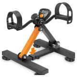 GOREDI Under Desk Exercise Bike, Pedal Exerciser with Adjustable Heights, Foldable Cycle Bike for Office, Stable Suction Cups Peddler Exerciser for Seniors, Fitness Exerciser for Arm and Leg Workout -