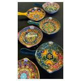 Hand-Painted Turkish Mini Ceramic Spoon Rest Set - Retail: $45