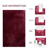 duduta Burgundy Plush Round Rug 4x4 ft, Fluffy Shag Rugs for Bedroom Classroom Nursery Playroom Dorm Decor, Washable Non Slip - Retail: $19