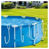 5PCS Pool Solar Cover Holder for Above Ground Pool, Adjustable Pool Cover Hooks for Solar Cover Blanket Storage, Sturdy Metal Solar Cover Holders Designed for Frame Above Ground Pools - Retail: $27