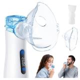 AOZHAN Portable Nebulizer for Adults and Kids, Nebulizer Machine with Intuitive LED Interface and Auto-Cleaning, Inhaler for Respiratory Problems, Silent, Efficient Atomization for Home and Travel Use