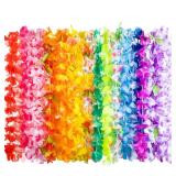 JOYIN Toy 24 Counts Hawaiian Leis Bulk, Tropical Flower Lei Hawaiian Lei Beach Hawaii Luau Party Favors Decoration Birthday Party Supplies - Retail: $9