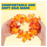 JOYIN Toy 24 Counts Hawaiian Leis Bulk, Tropical Flower Lei Hawaiian Lei Beach Hawaii Luau Party Favors Decoration Birthday Party Supplies - Retail: $9